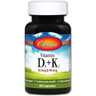 Carlson Labs - Vitamin D3 + K2 - 60 caps